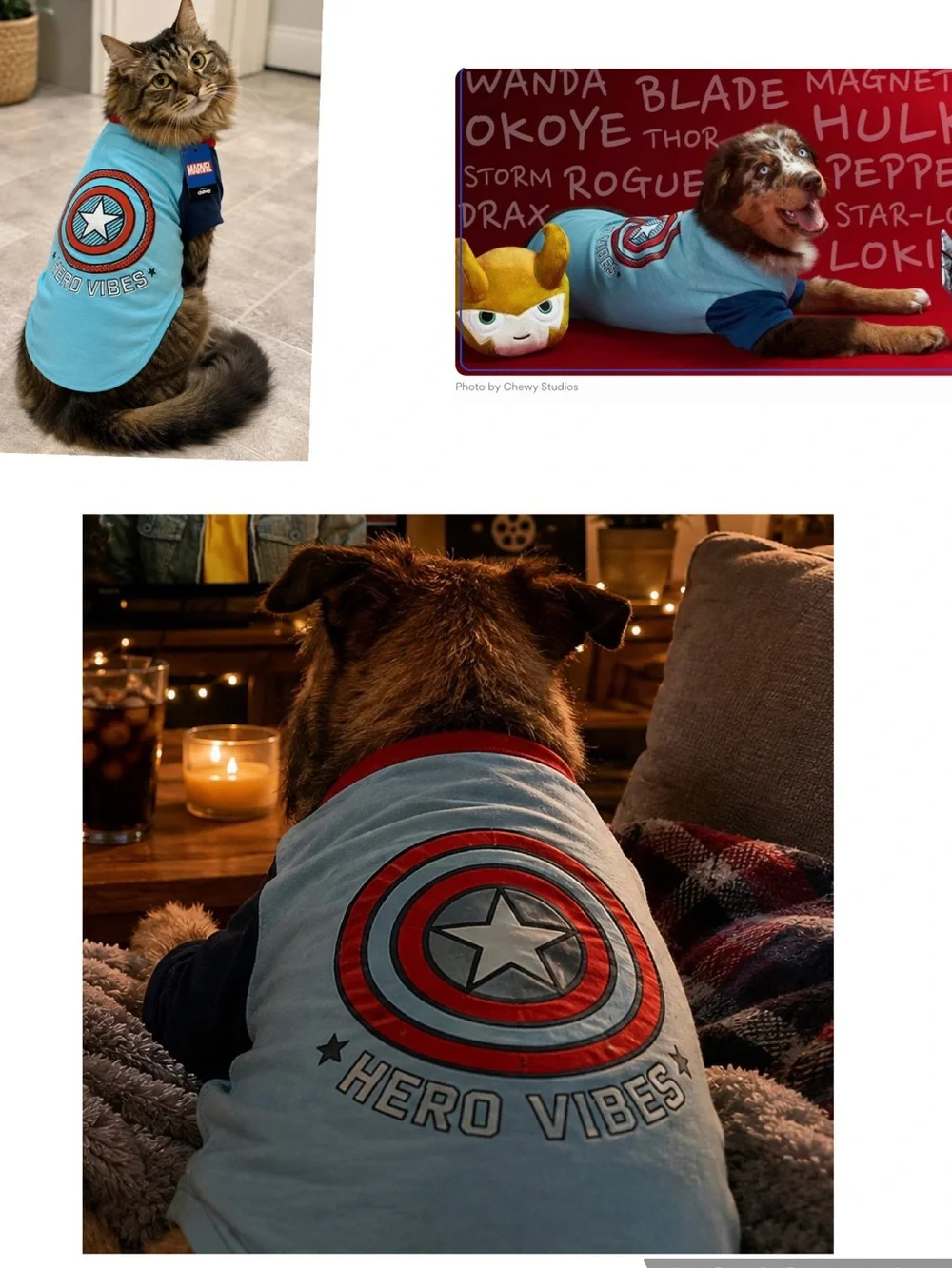 Marvel Captain America Hero Vibes Pet T-Shirt XL NWT Chewy